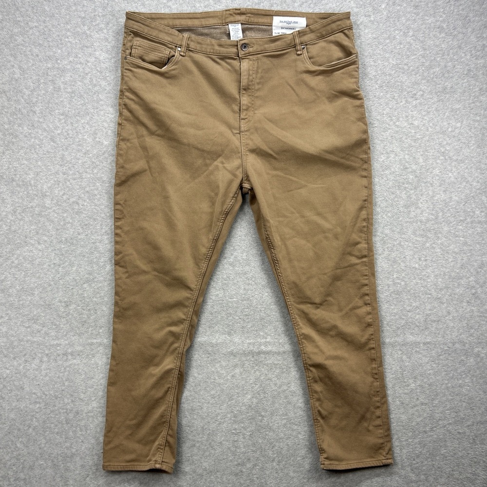 The Perfect Jean NYC Pants Mens‎ 46x32 Brown Khaki Denkhaki Slim Thick Stretch